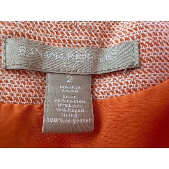 Banana Republic Orange Gingham Preppy Belted Mini Dress Size 2 - Picture 5 of 5